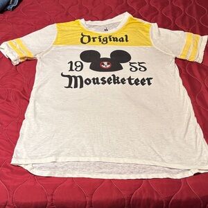 Disney White Tee with Yellow Yoke & Mouseketeer Graphic